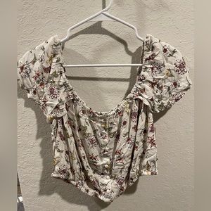 Super cute 2 piece crop top with a maxi high low skirt.